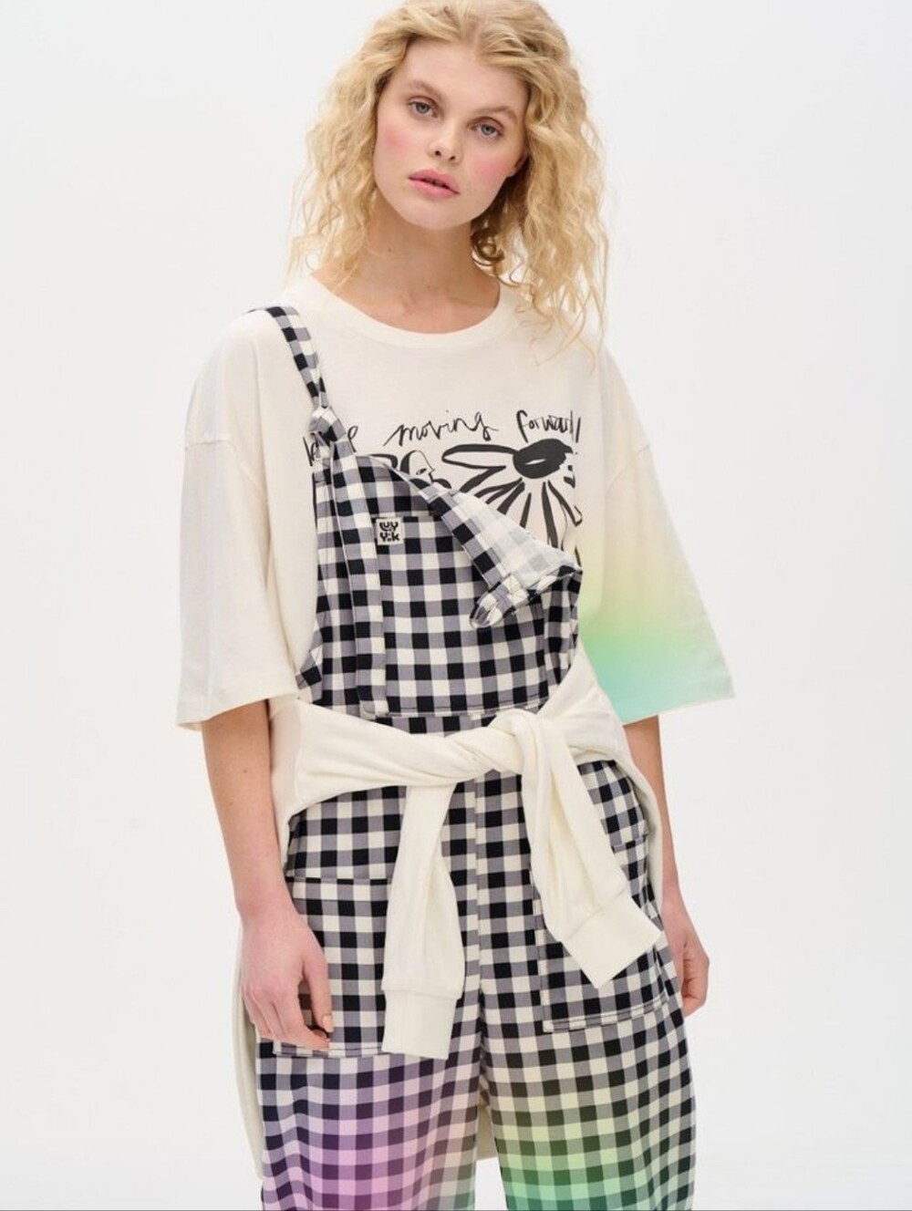 Lucy & Yak Black and White Gingham Overalls Size 10L